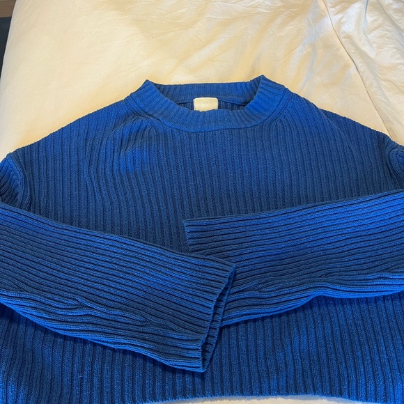 Blue Ribbed Sweater - Picture 2 of 4